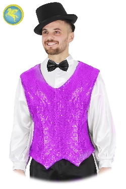 GILET PAILLETTES FUCSIA